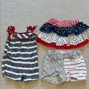 Kids Star-Patterned Red, White, and Blue Bundle Set